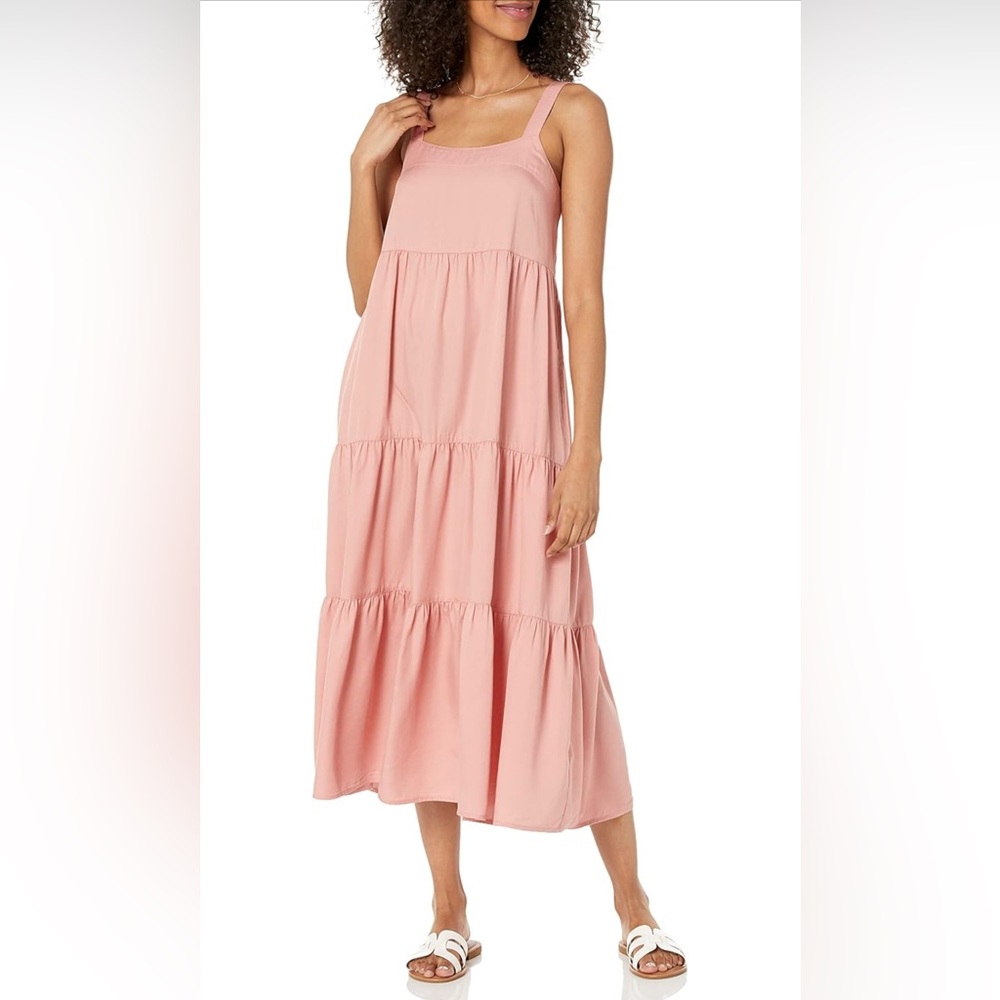 The Drop Women's Britt Pink Tiered Maxi Tent Dress - Picture 1 of 4